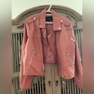 Perfect for Fall…faux leather dusty rose jacket from ELOQUII